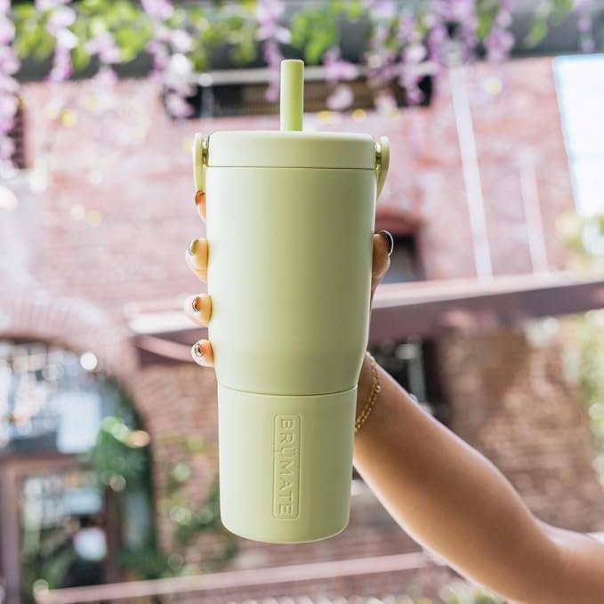 BrüMate Resa 25oz 100% Leakproof Travel Tumbler w/Handle & Straw | Flexible SoftSip Straw | Silicone Sleeve for Durability | Stainless Steel | Cup Holder & Travel Friendly Water Bottle (Java) - Image 9