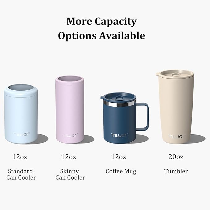 TILUCK 12 oz Insulated Coffee Mug with Lid, Double Wall Vacuum Insulated Travel Mug Cup with Handle for Hot or Cold Drinks(12oz,Matte Black) - Image 6