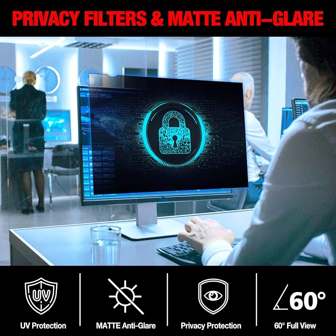 Computer Privacy Screen Filter for 23.8 Inch 16:9 Widescreen Monitor, - Image 8