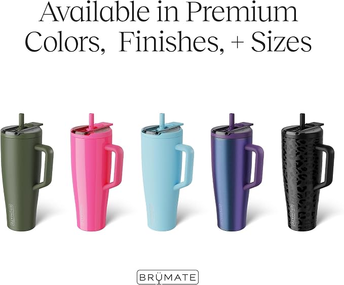BrüMate Era Flip 40oz Tumbler with 100% Leakproof Covered Straw Lid | Hygienic Covered Straw | Insulated Stainless Steel Water Bottle with Handle | Cup Holder Friendly | BPA-Free (Guava) - Image 7