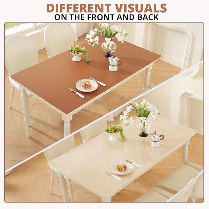 OstepDecor Brown Table Cover Protector 24 x 36 Inch, 1.5mm Thick Plastic Table - Image 7