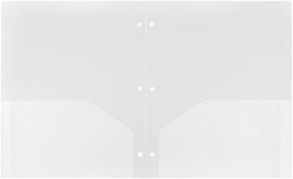 JAM PAPER Heavy Duty Plastic 3 Hole Punch Pocket Folders - Image 2