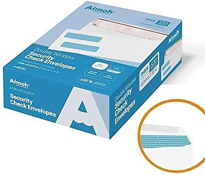 Aimoh 500#8 Double Window Gummed Security Envelopes - Image 6