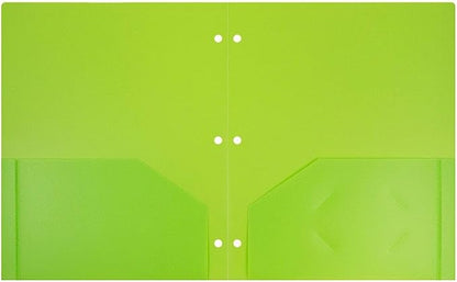 JAM PAPER Heavy Duty Plastic 3 Hole Punch Pocket Folders - Image 2