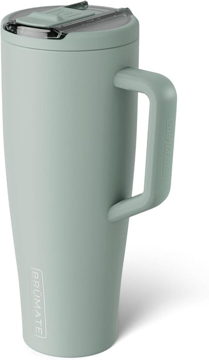 BrüMate Era Flip 40oz Tumbler with 100% Leakproof Covered Straw Lid | Hygienic Covered Straw | Insulated Stainless Steel Water Bottle with Handle | Cup Holder Friendly | BPA-Free (Sage) - Image 2