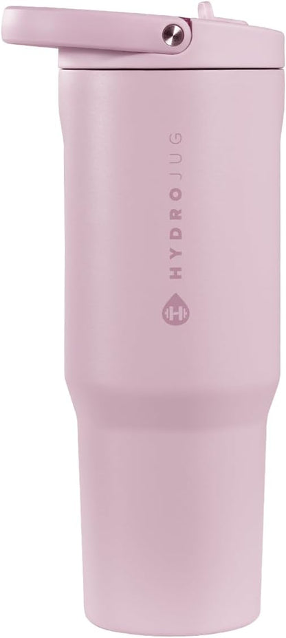 HydroJug Sport - Stainless Steel Tumbler with Straw, Vacuum Insulated, 32oz Leakproof Water Bottle, Ergonomic Design, Reusable, Dishwasher Safe, Rubber Base, Durable for Gym or Outdoors, Sweet Pea by Hydrojug