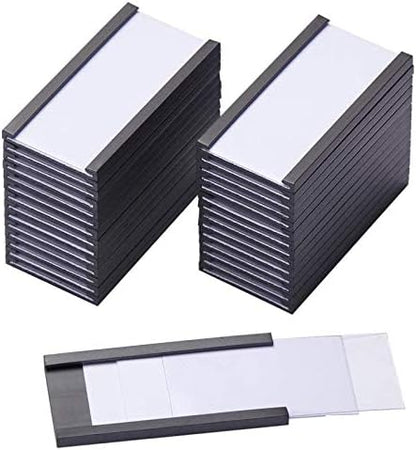 Magnetic Label Holders with Magnets, Data Card Holders with Clear Plastic by EEOYU