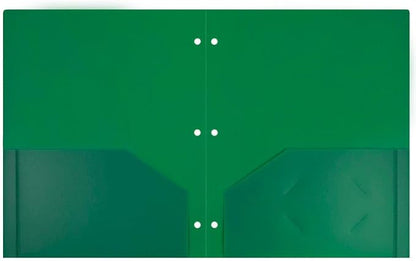 JAM PAPER Heavy Duty Plastic 3 Hole Punch Pocket Folders - Image 2