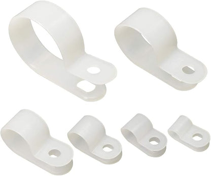 Cable Clamp 200 Pcs Black Nylon Screws Plastic R-Type Cable Clamp Clips by Alamic