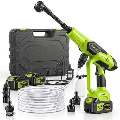 Cordless Pressure Washer, 1450 PSI Portable Handheld Power Washer with 6-in-1 Nozzle, 2 x 4.0Ah Batteries & Charger, for Cars/Fences/Driveways/Homes/Patios by Unknown