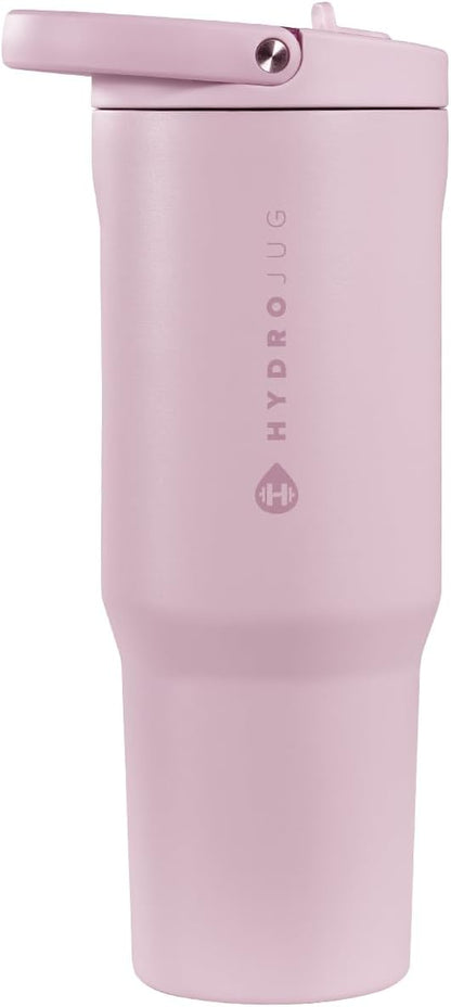 HydroJug Sport - Stainless Steel Tumbler with Straw, Vacuum Insulated, 40oz Leakproof Water Bottle, Ergonomic Design, Reusable, Dishwasher Safe, Rubber Base, Durable for Gym or Outdoors, Sweet Pea by Hydrojug
