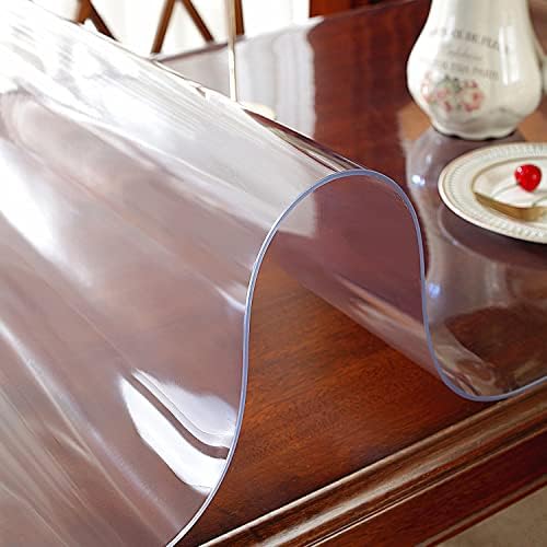 OstepDecor 44 x 108 Inch Clear Table Cover Protector, 2mm Thick Clear Plastic - Image 8