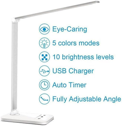 White crown LED Desk Lamp Dimmable Table Lamp Reading Lamp - Image 10