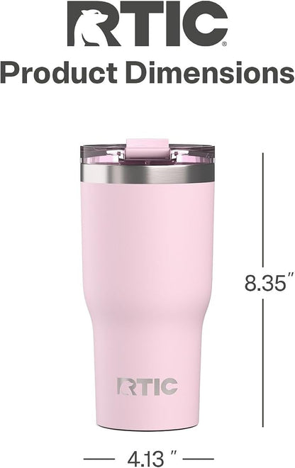 RTIC 30oz Essential Tumbler with Lid, Ceramic Lined, Insulated, Stainless Steel, Metal, Double Wall Vacuum-Insulation, Travel Cup for Iced Coffee, Tea, Hot and Cold Drink, Pale Pink - Image 4