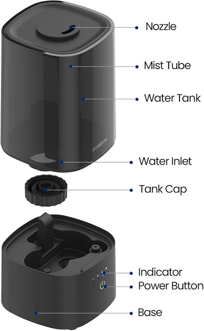 Humidifiers for Bedroom, 2.0L Cool Mist Humidifier for Home Plant and Baby Nursery, Quiet Ultrasonic Humidifier with 360° Nozzle, Auto Shut-Off, Filterless, Black - Image 7
