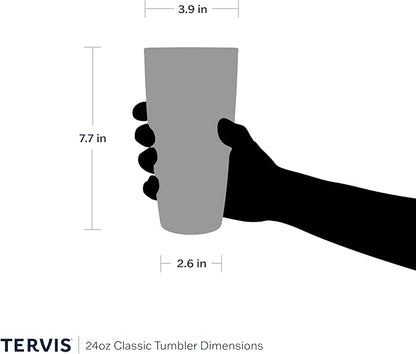 Tervis Clear & Colorful Tabletop Made in USA Double Walled Insulated Tumbler Travel Cup Keeps Drinks Cold & Hot, 24oz, Quartz - Image 4