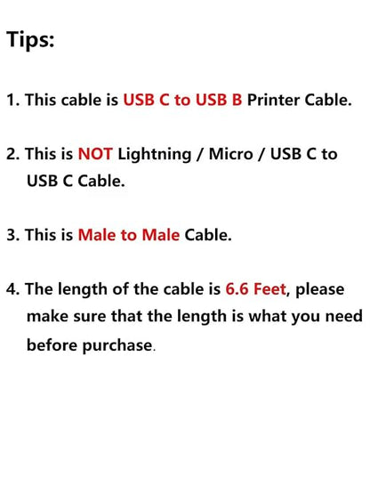 CableCreation USB B to USB C Printer Cable 6.6 FT/2Pack, USB-C to B Printer Cord - Image 8
