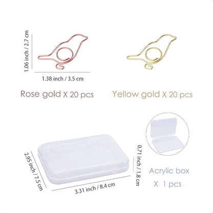 OWLFAVO 40pcs Bird Shape Paper Clips - Image 2