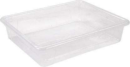 Storex Flat Storage Tray, Letter Size, Unbreakable Clear by Storex