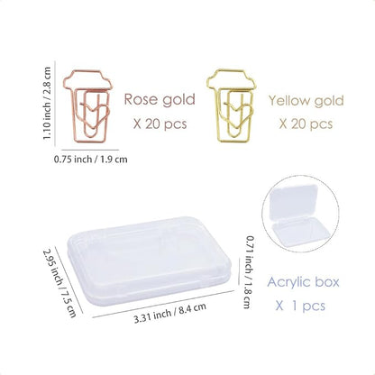 OWLFAVO 40pcs Coffee Cup Shape Paper Clips - Image 2