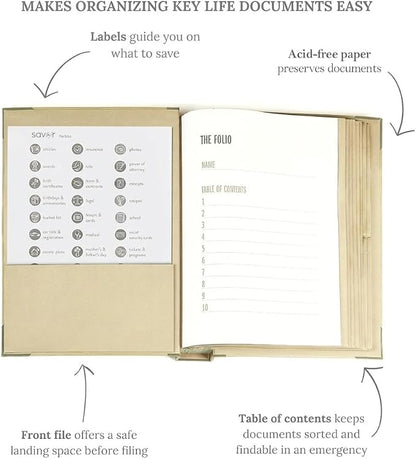 The Folio® Important Document Organizer by Savor | Binder - Image 3