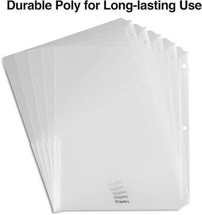 Staples Poly Binder Pocket, 3‑Hole Punched – 5/Pack - Image 3