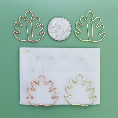 OWLFAVO 36pcs Monstera Shape Paper Clips - Image 7