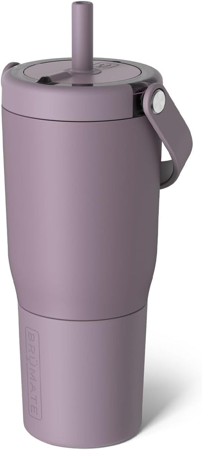 BrüMate Resa 25oz 100% Leakproof Travel Tumbler w/Handle & Straw | Flexible SoftSip Straw | Silicone Sleeve for Durability | Stainless Steel | Cup Holder & Travel Friendly Water Bottle (Lilac Dusk) by Br%C3%BCMate