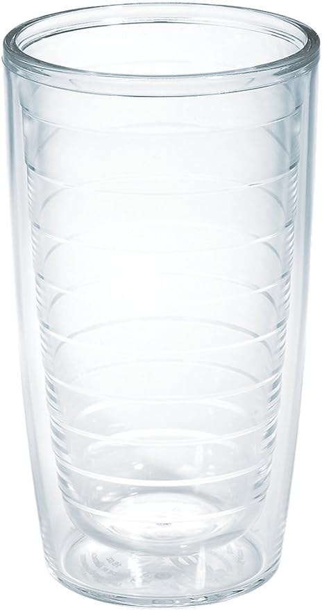 Tervis Clear & Colorful Tabletop Made in USA Double Walled Insulated Tumbler Travel Cup Keeps Drinks Cold & Hot, 16oz, Clear by TervisTumblerCompany