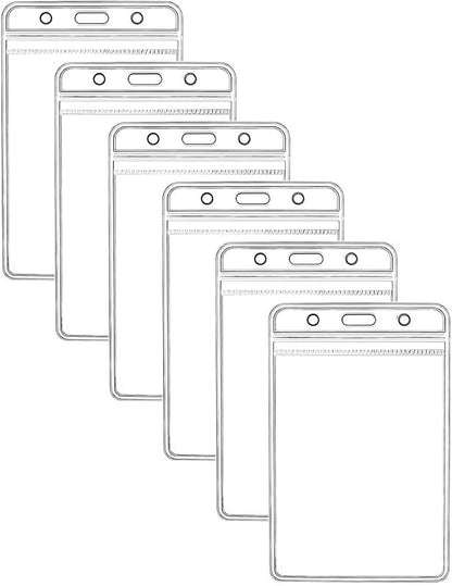 Vertical ID Badge Holders Sealable Waterproof Clear Plastic Holder, Fits by KINGSUM
