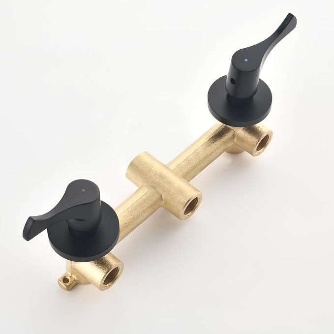 2 Handles Shower Faucet Set with Tub Spout Bathtub Shower Faucet Combo Set Shower System Complete Tub and Shower Trim Kit Wall Mounted Shower Fixtures Matte Black - Image 8