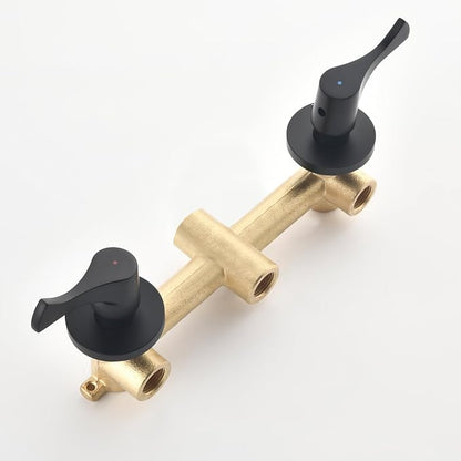 2 Handles Shower Faucet Set with Tub Spout Bathtub Shower Faucet Combo Set Shower System Complete Tub and Shower Trim Kit Wall Mounted Shower Fixtures Matte Black - Image 8