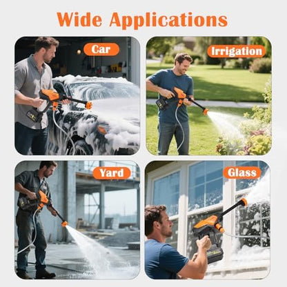 Cordless Portable Washer Battery Operated, Handheld Washer with 6 in 1 Nozzle 16ft(5m) Hose, Hard Carry Case, Lightweight Car Washer for Home, Garden Outdoor, Patio - Image 6