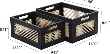 Wood Baskets, Rattan Storage Baskets - Image 3