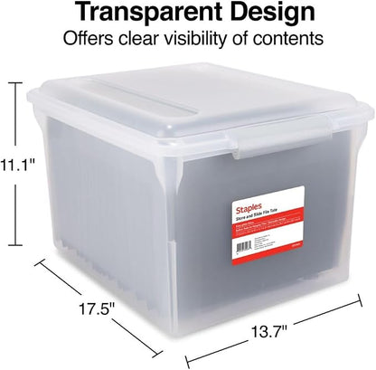STAPLES Store & Slide Plastic File Box Latching, Letter/Legal Size - Image 2