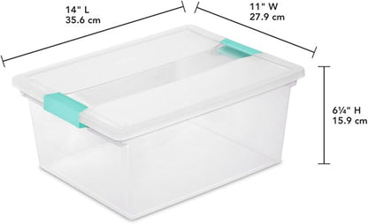 Sterilite 4-Pack Clip Box, Large Stackable Plastic Storage Bins w/ Latching Lids - Image 3
