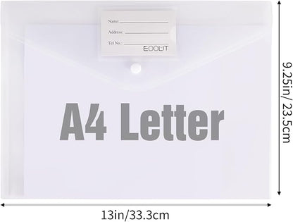 EOOUT 30pcs Plastic Envelopes, Document Folders Letter Size A4 Size File - Image 2