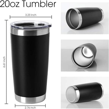 HASLE OUTFITTERS 20oz Tumblers Stainless Steel Mugs with Lid Double Wall Vacuum Insulated Coffee Cups for Cold & Hot Drinks (20oz-Black, 12 Pack) - Image 2