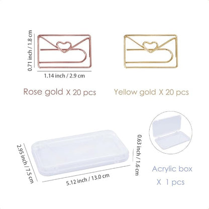 OWLFAVO 40pcs Envelope Shape Paper Clips - Image 2