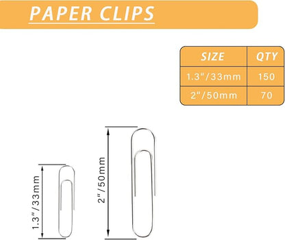 220pcs Silver Paper Clips, Medium and Jumbo Size Office Paperclips - - Image 2