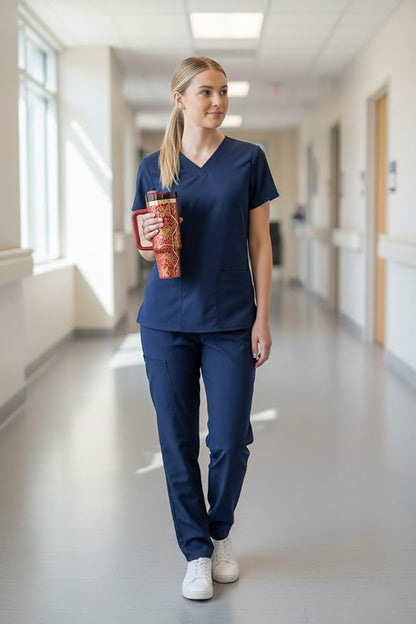 Hidden Cuss Word Tumbler 40oz Laser Engraved Funny Nurse Gift Swear Tumbler with Lid and Straw, Multicolor, Gag Gift Hidden Curse Words Stainless Steel Travel Mug (Red with Gold Underlay) - Image 2