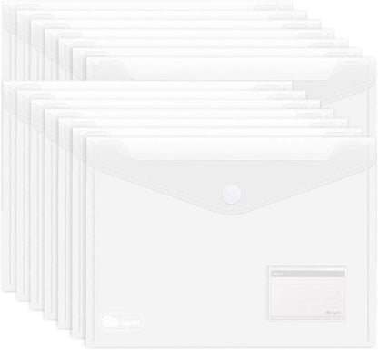 ABSOFINE 25 Pack Transparent Plastic Envelope Folders, A4 Letter Size, 100% by ABSOFINE