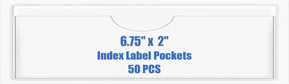 Origin-Joy 50 PCS Self-Adhesive Index Label Pockets by Origin-Joy