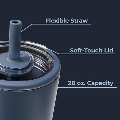 HydroJug Everyday Tumbler 20 oz – Ceramic-Lined Insulated Tumbler with Straw and Soft-Touch Lid, Cup Holder Friendly, Double-Wall Vacuum Insulation, Reusable Travel Cup – Cascade - Image 4