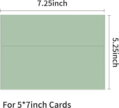100 Packs 5x7 Sage Green Envelopes, A7 Envelopes - Image 2