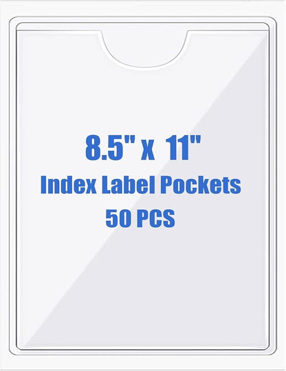 Origin-Joy 50 PCS Self-Adhesive Index Label Pockets by Origin-Joy