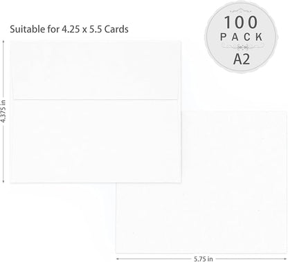 A2 White Envelopes Self Seal 100 Pack, Goefun 4.375 x 5.75 Printable Invitation - Image 2