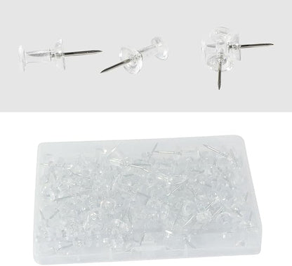 100 Pack Push Pins Tacks, Steel Point, Thumb Tacks by Ruocce