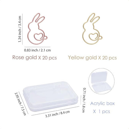 OWLFAVO 40pcs Bunny Shape Paper Clips - Image 2