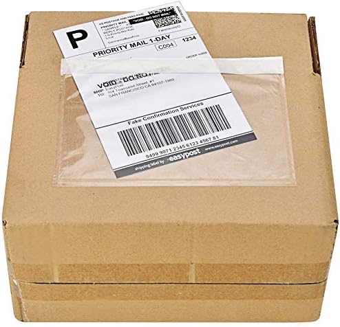 7.5" x 5.5" Clear Self-Adhesive Top Loading Packing List/Shipping Label by FungLam